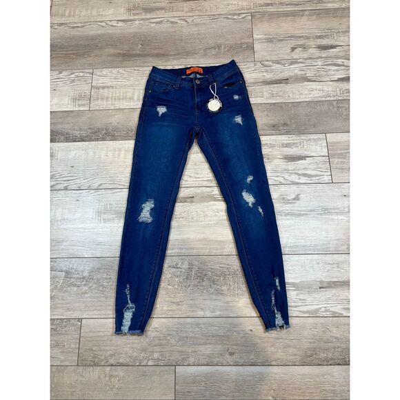 Wax Jeans Butt I Love You Distressed Jeans Size 3 - Picture 1 of 12